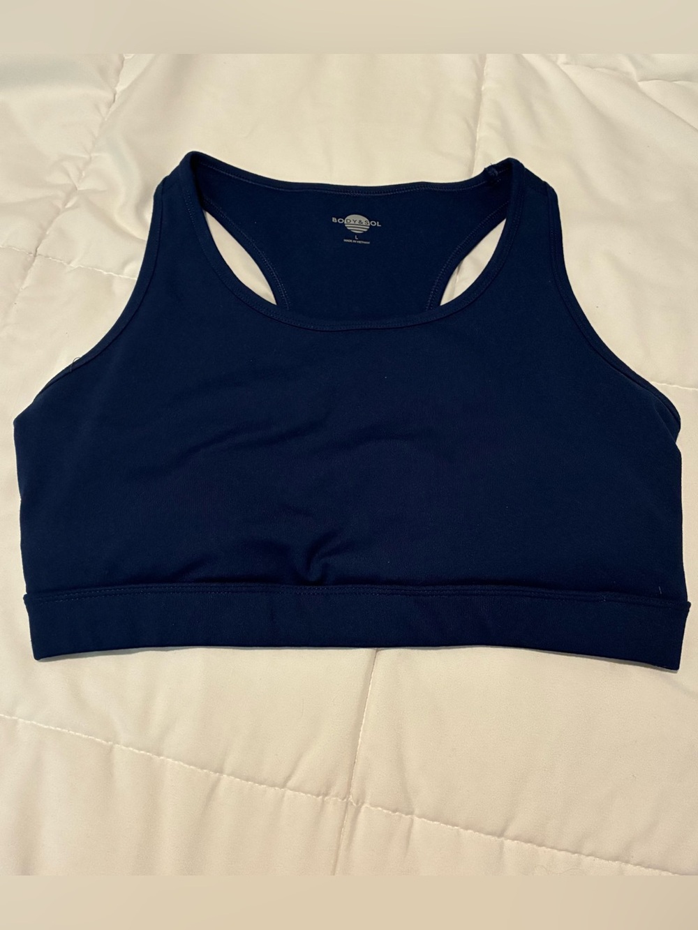 Navy Blue Body & Sol Sports Bra Size L Women’s